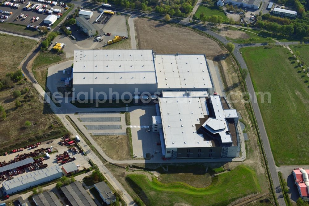 Hoppegarten from above - View of the new construction of the Europazentrale Clinton in Hoppegarten in the state of Brandenburg