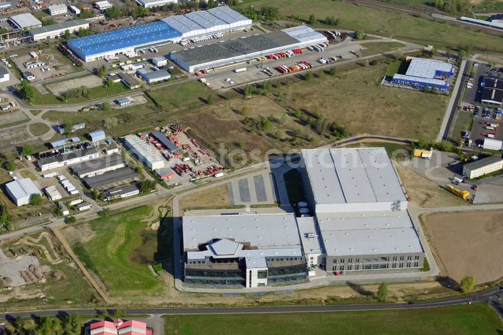 Aerial image Hoppegarten - View of the new construction of the Europazentrale Clinton in Hoppegarten in the state of Brandenburg