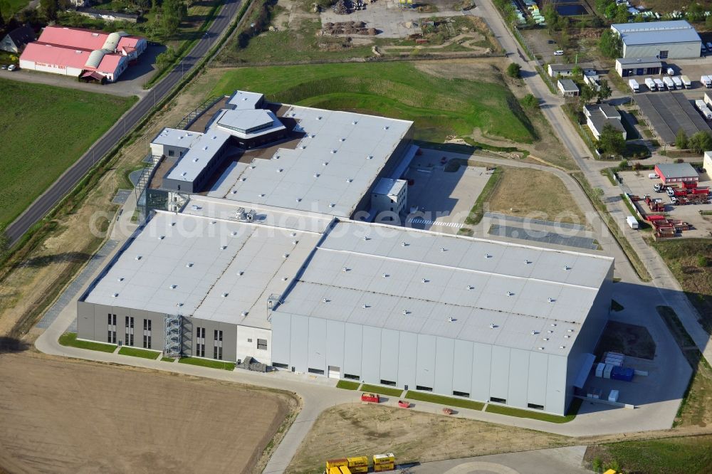 Aerial image Hoppegarten - View of the new construction of the Europazentrale Clinton in Hoppegarten in the state of Brandenburg