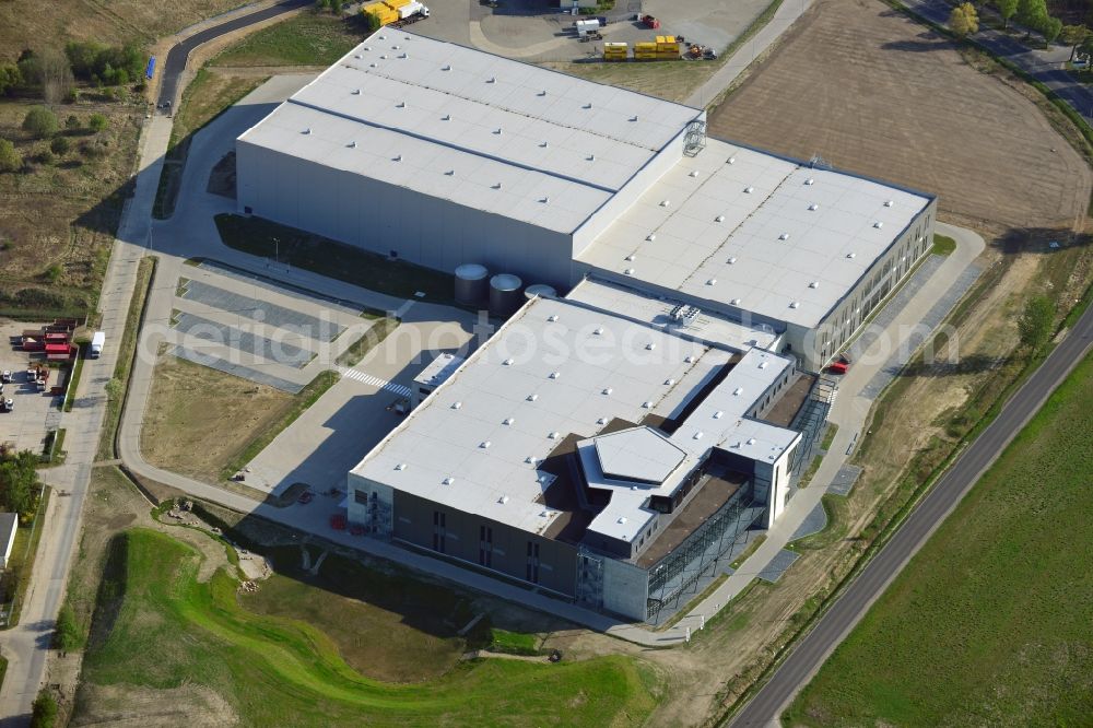 Aerial photograph Hoppegarten - View of the new construction of the Europazentrale Clinton in Hoppegarten in the state of Brandenburg