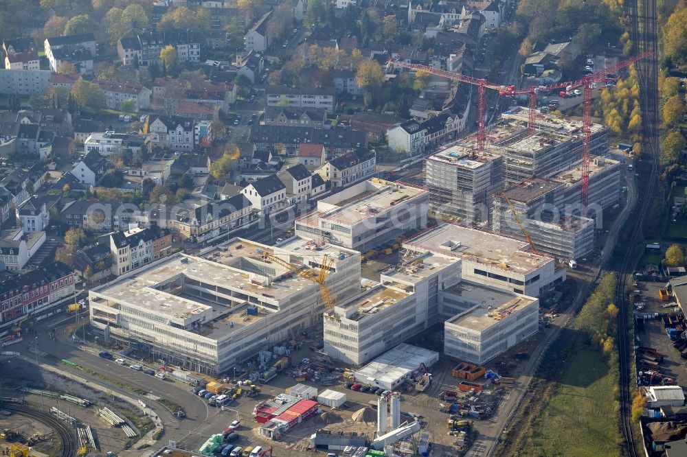 Mülheim an der Ruhr from above - Construction site for the new building of the University of Duisburg in the Ruhr West Street in Mülheim an der Ruhr in North Rhine-Westphalia