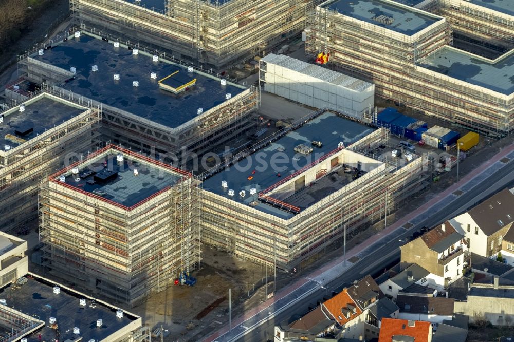 Mülheim an der Ruhr from above - Construction site for the new building of the University of Duisburg in the Ruhr West Street in Mülheim an der Ruhr in North Rhine-Westphalia