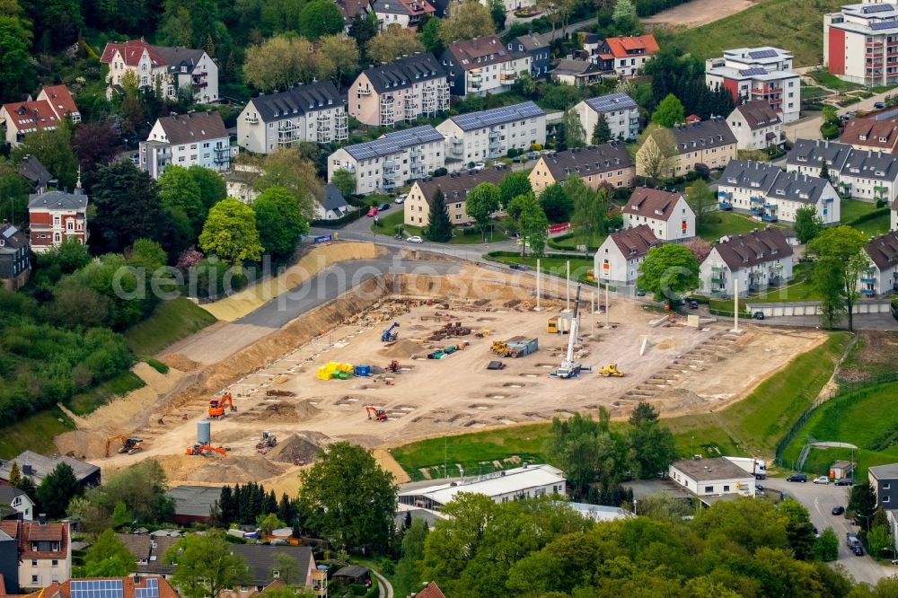 Ennepetal from the bird's eye view: Construction site for the new building fuer die Ferdinand Bilstein GmbH + Co. KG in Ennepetal in the state North Rhine-Westphalia