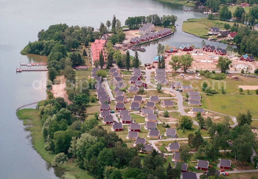 Wendisch Rietz from above - Building site of the holiday house plant of the park Ferienpark Scharmuetzelsee Betriebs-GbR on Strandstrasse in Wendisch Rietz in the state Brandenburg