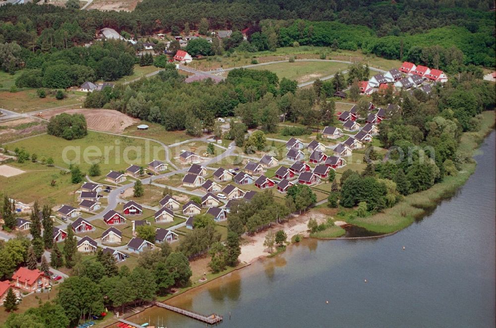 Aerial image Wendisch Rietz - Building site of the holiday house plant of the park Ferienpark Scharmuetzelsee Betriebs-GbR on Strandstrasse in Wendisch Rietz in the state Brandenburg