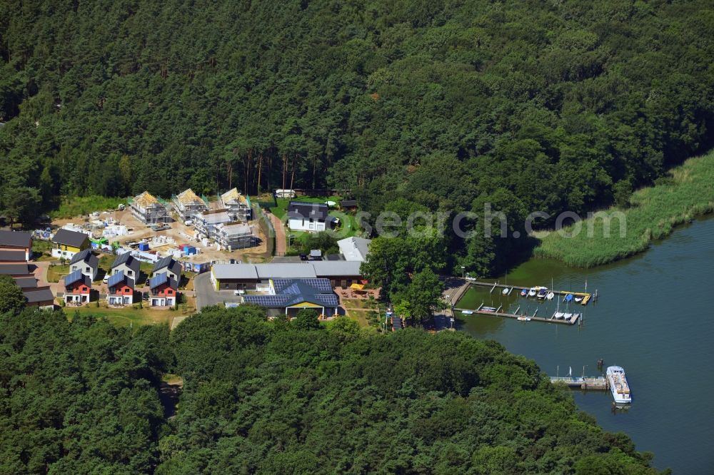 Aerial photograph Berlin - Construction site of the new Rubezahl holiday park on the banks of Mueggelsee in Berlin