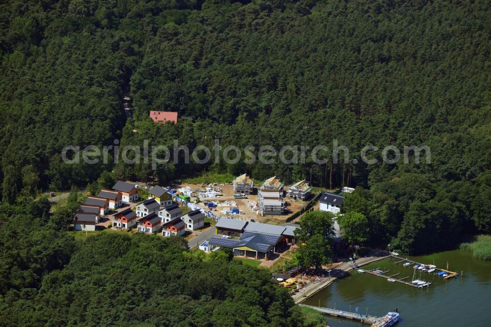 Berlin from the bird's eye view: Construction site of the new Rubezahl holiday park on the banks of Mueggelsee in Berlin