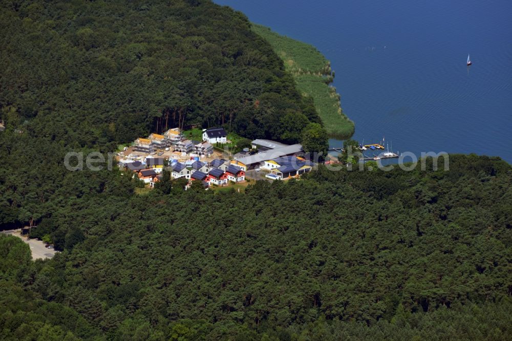 Aerial image Berlin - Construction site of the new Rubezahl holiday park on the banks of Mueggelsee in Berlin