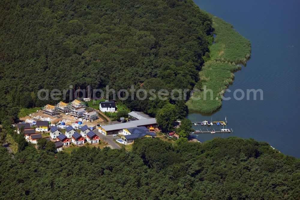 Aerial photograph Berlin - Construction site of the new Rubezahl holiday park on the banks of Mueggelsee in Berlin