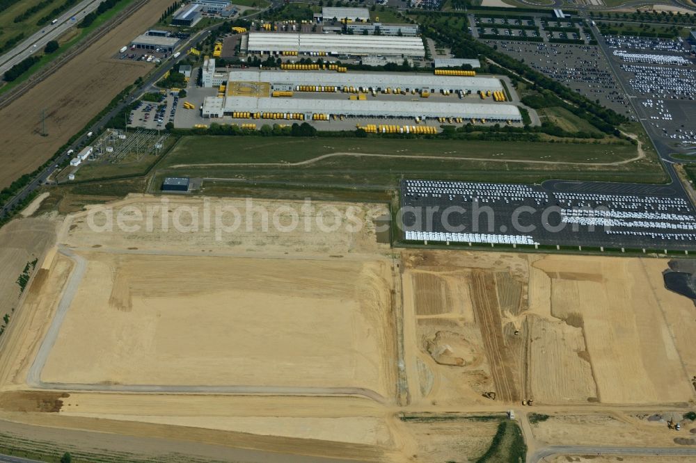 Aerial photograph Leipzig - Construction site to build new manufacturing facilities and assembly shops on the premises of PORSCHE AG in Leipzig in Saxony