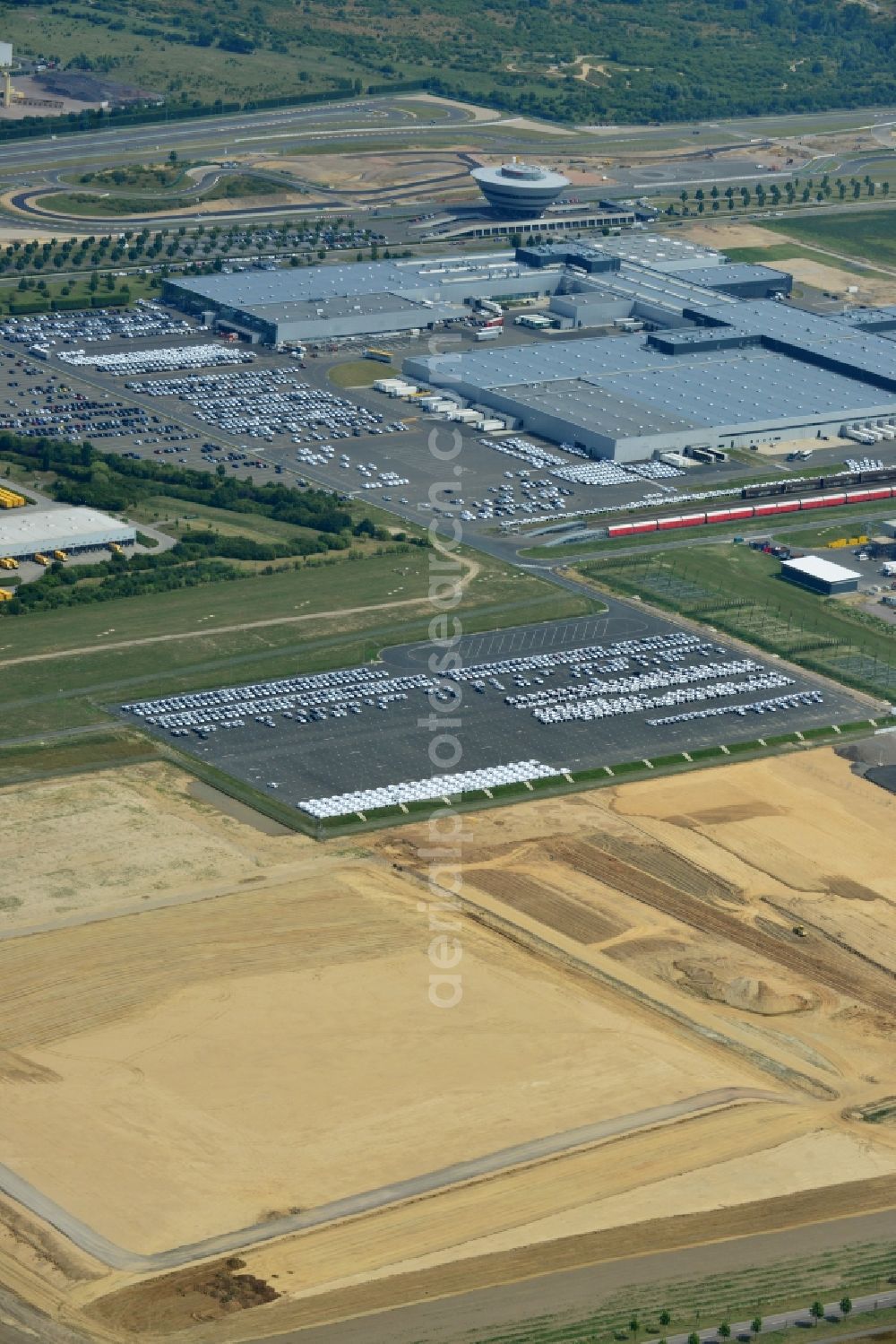 Aerial photograph Leipzig - Construction site to build new manufacturing facilities and assembly shops on the premises of PORSCHE AG in Leipzig in Saxony