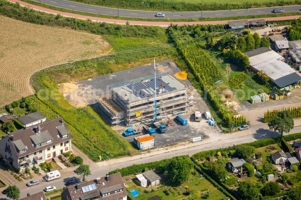 Aerial photograph Bochum - Building site to the new building of a fire station of the fire brigade in the district of Wattenscheid in Bochum in the federal state North Rhine-Westphalia, Germany