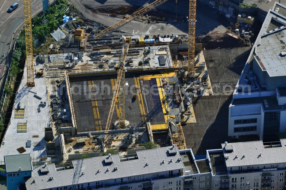 Aerial photograph Halle (Saale) - Construction site for the new building of the tax office in Halle (Saale) in Saxony-Anhalt