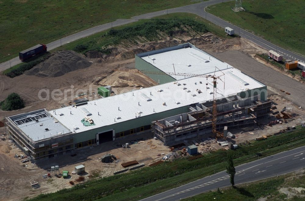 Aerial image Forst - Construction site for a new company building in the industrial area on the ring road of the B112 in Forst in Brandenburg