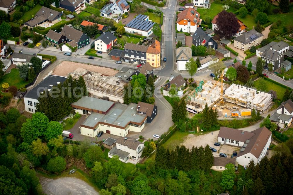 Ennepetal from the bird's eye view: Construction site for the new building of a company building on Hochstrasse in Ennepetal in the state of North Rhine-Westphalia