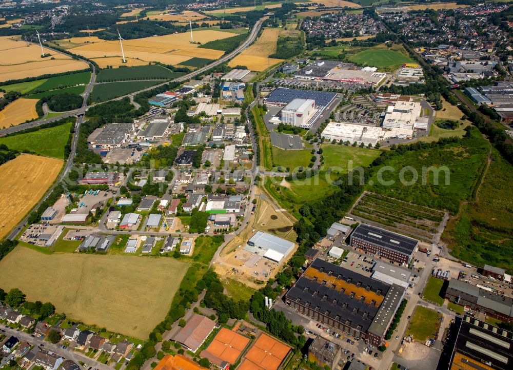 Aerial photograph Witten - Construction site of a new company building in the commercial area Salinger Feld in Witten in the state of North Rhine-Westphalia