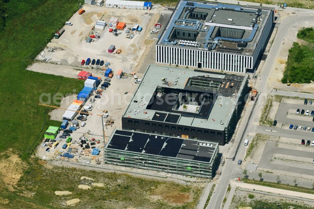 Aerial photograph Augsburg - Construction site for the construction of a research building and office complex Green Factory in Augsburg in the federal state of Bavaria, Germany