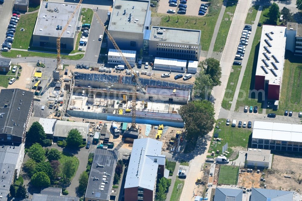 Aerial photograph Jülich - Construction site for the construction of a research building and office complex in Juelich in the state of North Rhine-Westphalia, Germanyy