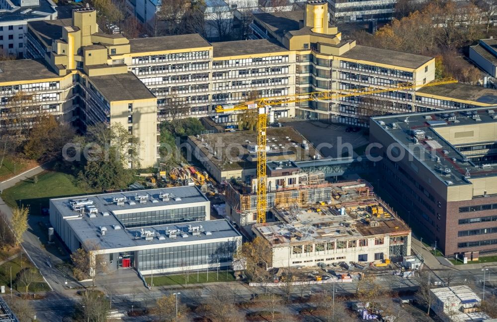 Aerial image Dortmund - Construction site for the new building of a research building and office complex of the TU Dortmund on Otto-Hahn-Strasse in Dortmund in the state North Rhine-Westphalia, Germany