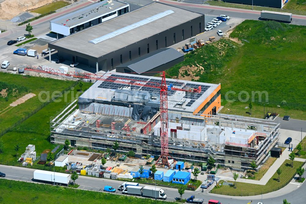 Bensheim from above - Construction site for the new building of a research building and office complex of Immundiagnostik AG on street Sophie-Opel-Strasse in Bensheim in the state Hesse, Germany