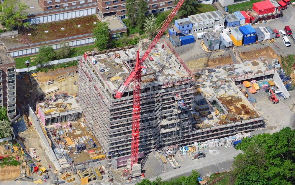 Aerial image Würzburg - Construction site for new research building for the DZHI in Wuerzburg in Bavaria