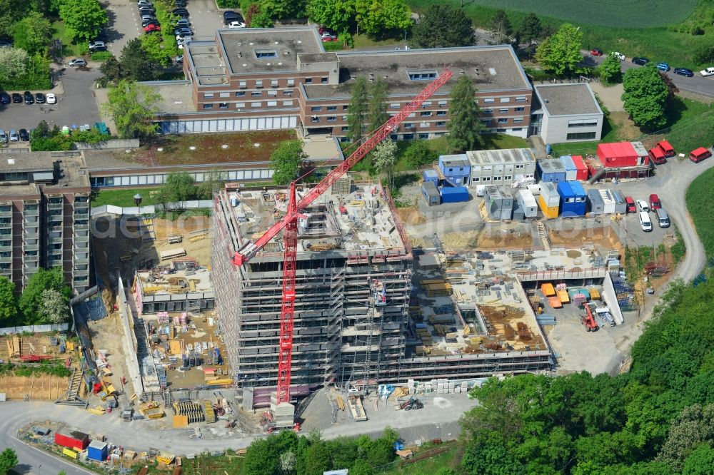 Würzburg from above - Construction site for new research building for the DZHI in Wuerzburg in Bavaria