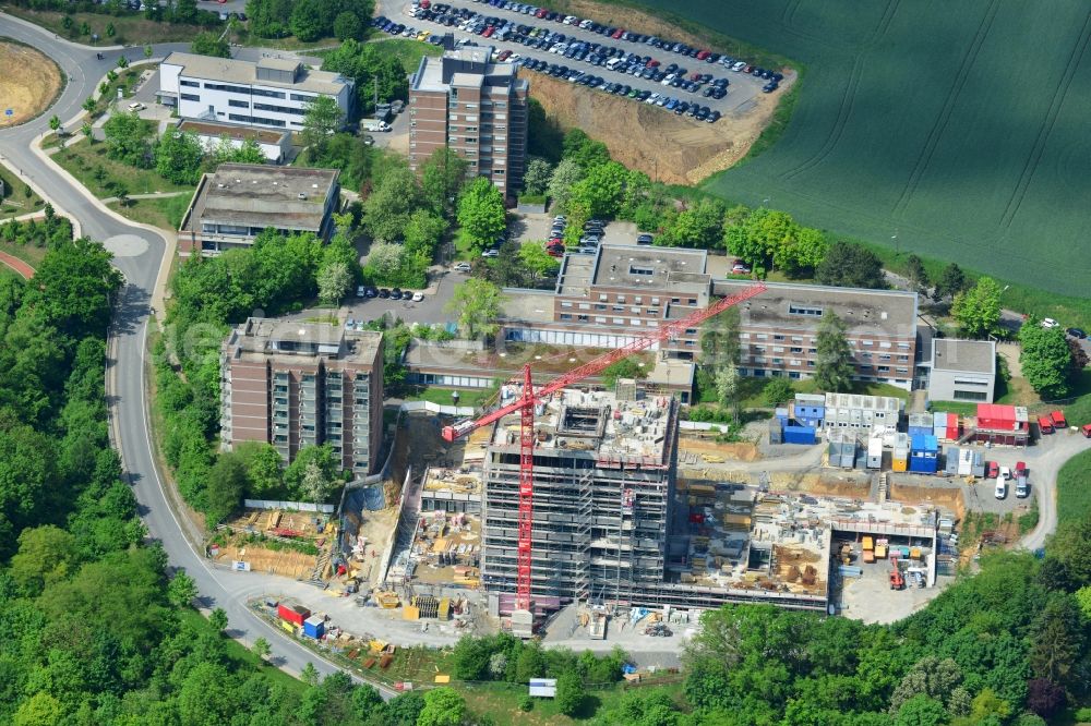 Würzburg from above - Construction site for new research building for the DZHI in Wuerzburg in Bavaria