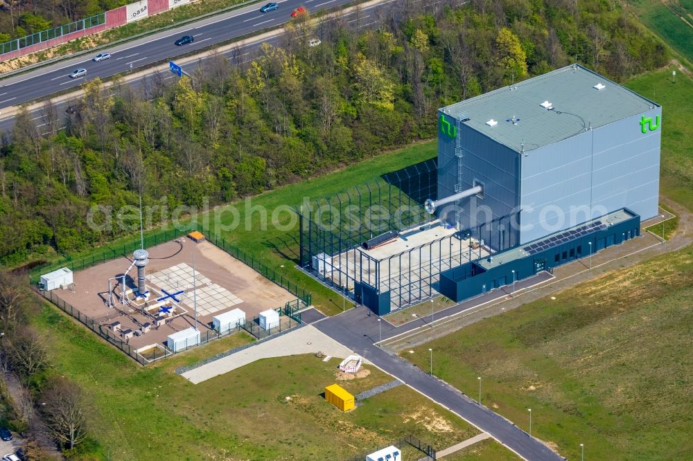 Aerial photograph Dortmund - Construction site for the new building of Forschungszentrum fuer Hochspannungs-Gleichstrom-Uebertragung on TU Dortmund on Emil-Figge-Strasse in Dortmund in the state North Rhine-Westphalia