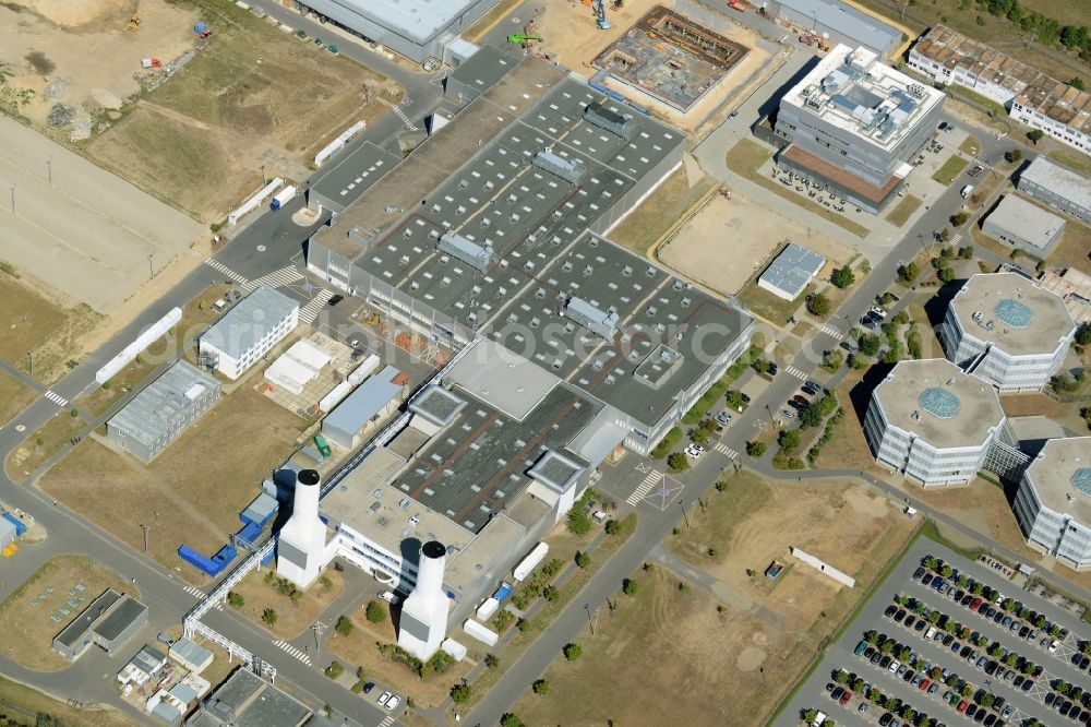 Aerial photograph Blankenfelde-Mahlow - Construction site for the new building of a research centre on site of the Rolls-Royce works in the commercial park of Dahlewitz in Blankenfelde-Mahlow in the state Brandenburg