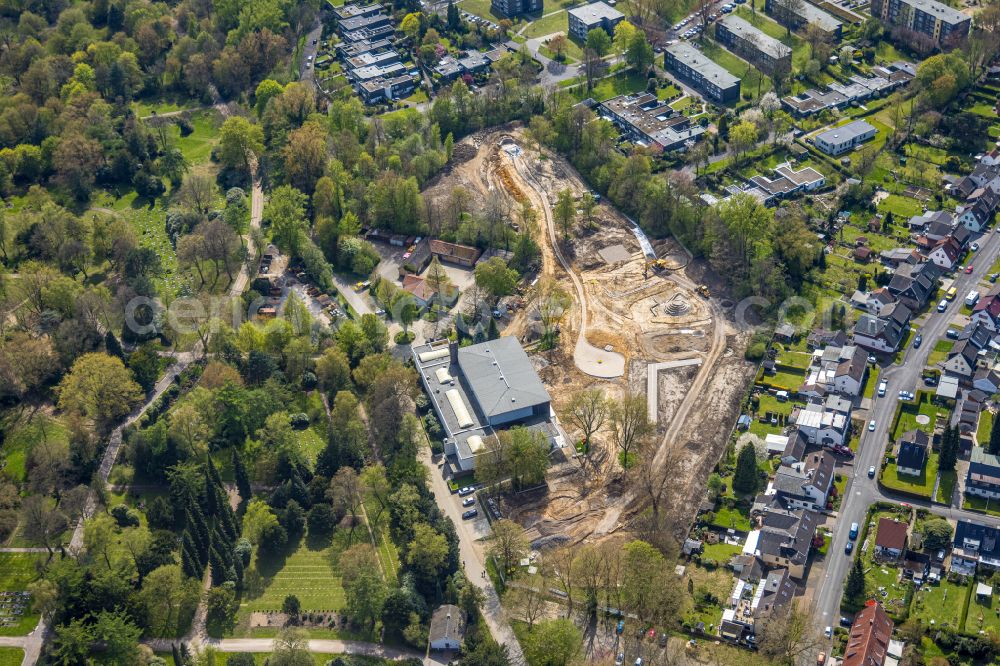 Aerial image Bochum - Construction site for the new construction of the Urban Blue leisure facility on the street Eschweg in Langendreer in the Ruhr area in the state of North Rhine-Westphalia, Germany