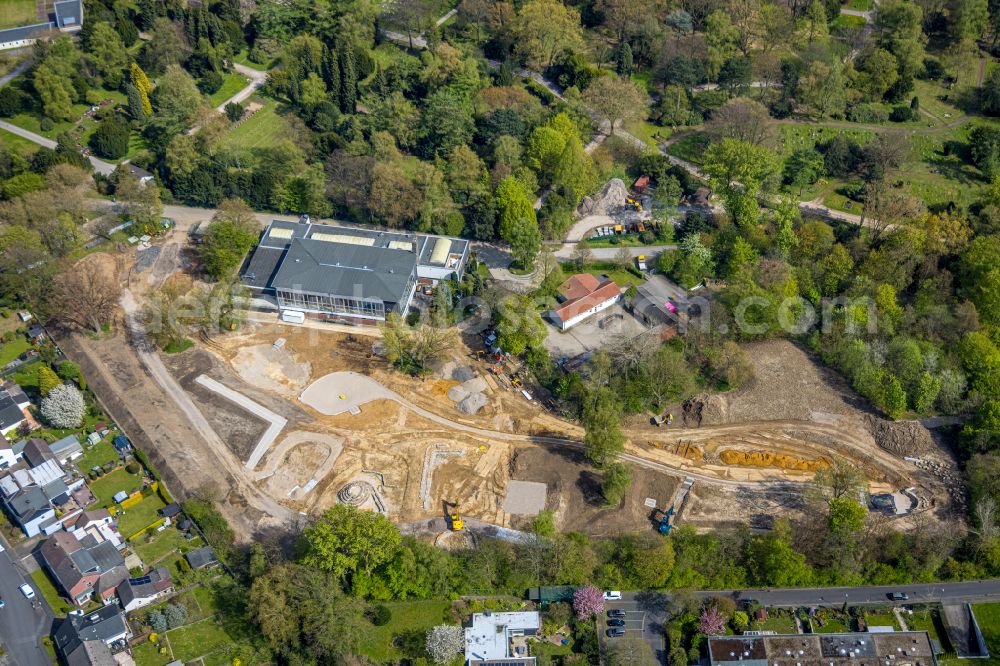 Bochum from above - Construction site for the new construction of the Urban Blue leisure facility on the street Eschweg in Langendreer in the Ruhr area in the state of North Rhine-Westphalia, Germany