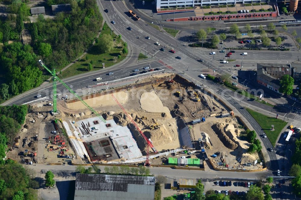 Potsdam from the bird's eye view: Construction site to build a new leisure pool with swimming pool in Potsdam in Brandenburg