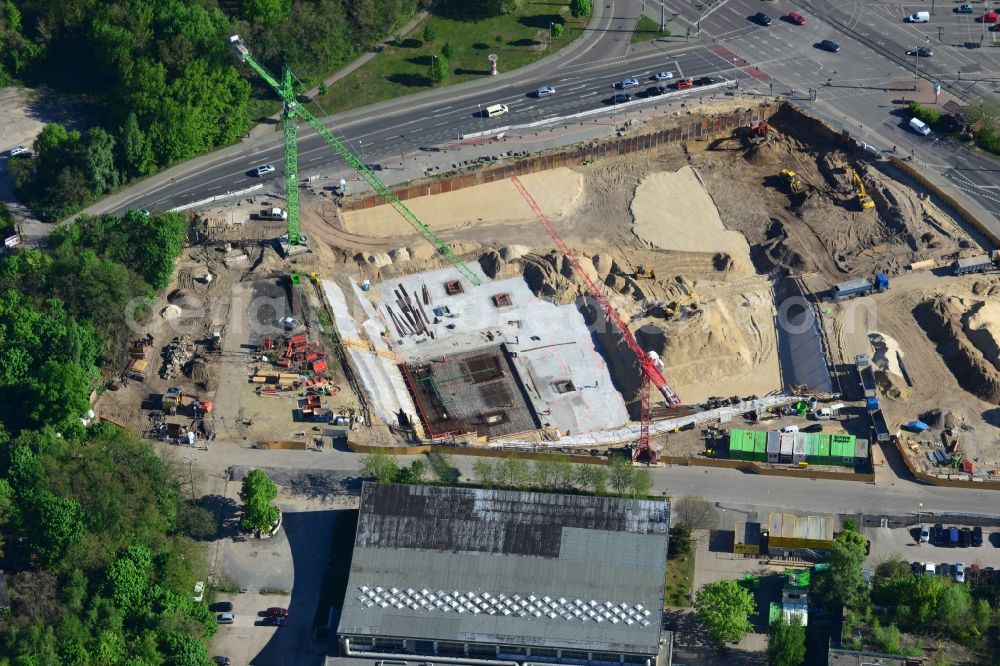 Aerial image Potsdam - Construction site to build a new leisure pool with swimming pool in Potsdam in Brandenburg