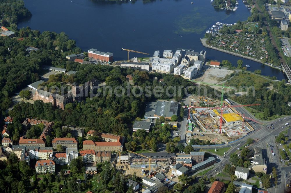 Aerial photograph Potsdam - Construction site to build a new leisure pool with swimming pool in Potsdam in Brandenburg