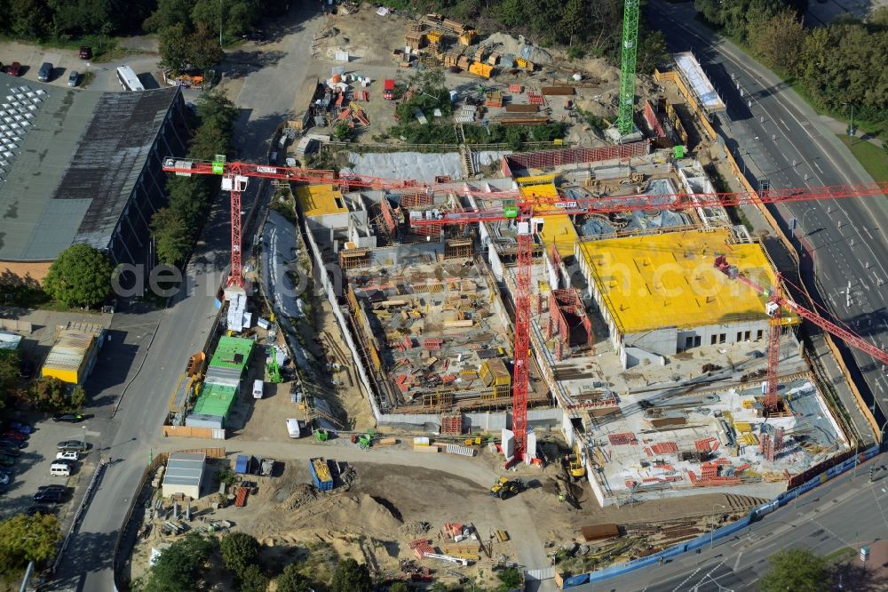 Aerial image Potsdam - Construction site to build a new leisure pool with swimming pool in Potsdam in Brandenburg