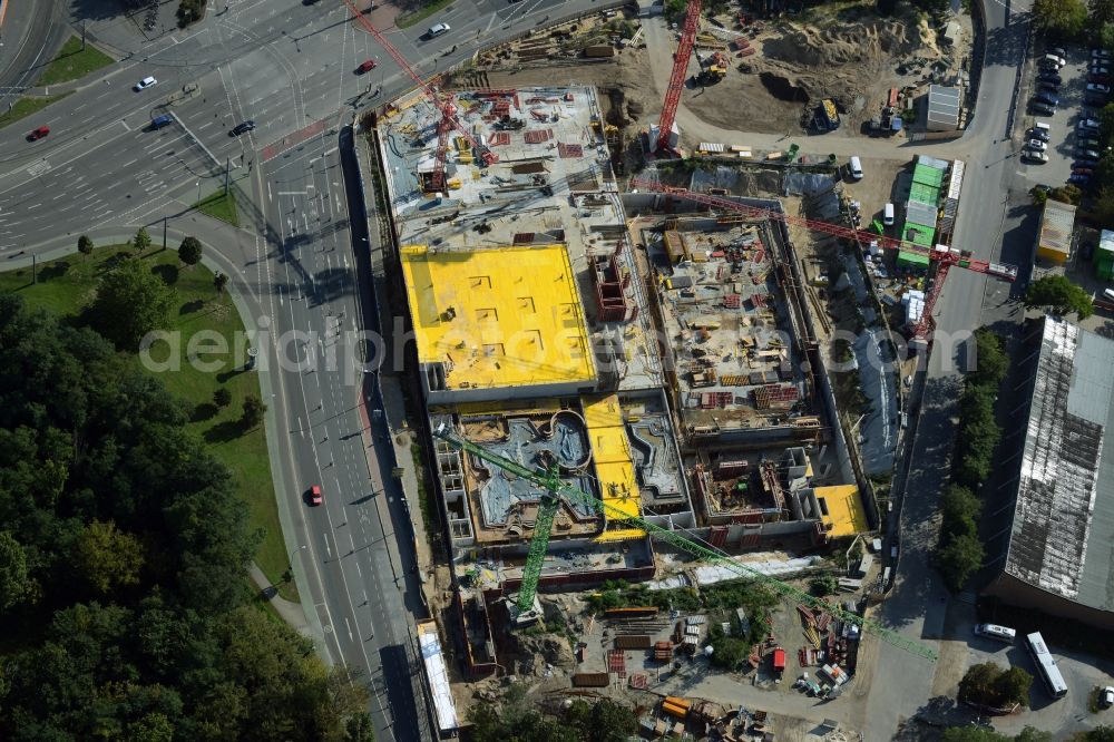 Aerial image Potsdam - Construction site to build a new leisure pool with swimming pool in Potsdam in Brandenburg