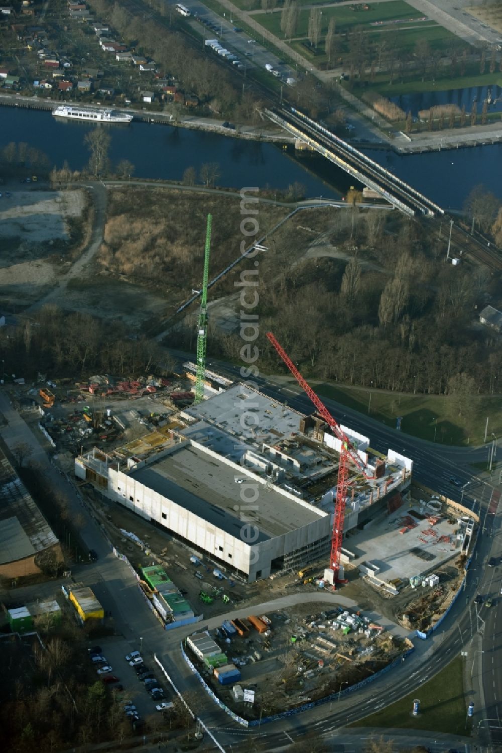 Aerial image Potsdam - Construction site to build a new leisure pool with swimming pool in Potsdam in Brandenburg