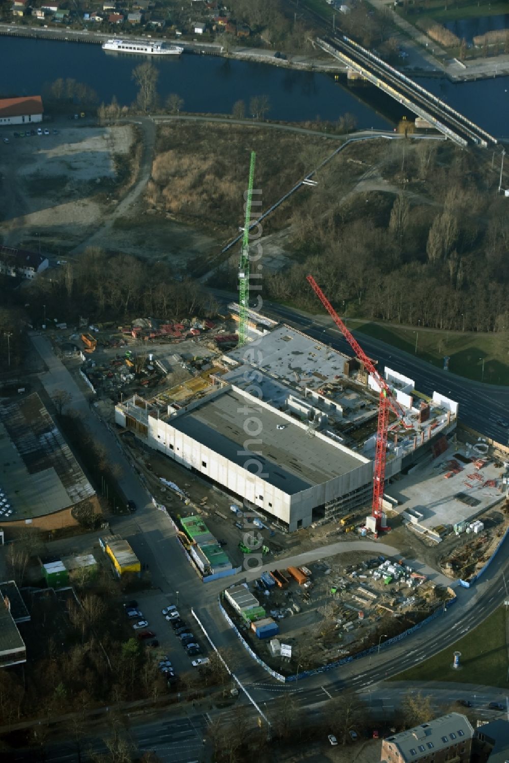 Aerial photograph Potsdam - Construction site to build a new leisure pool with swimming pool in Potsdam in Brandenburg