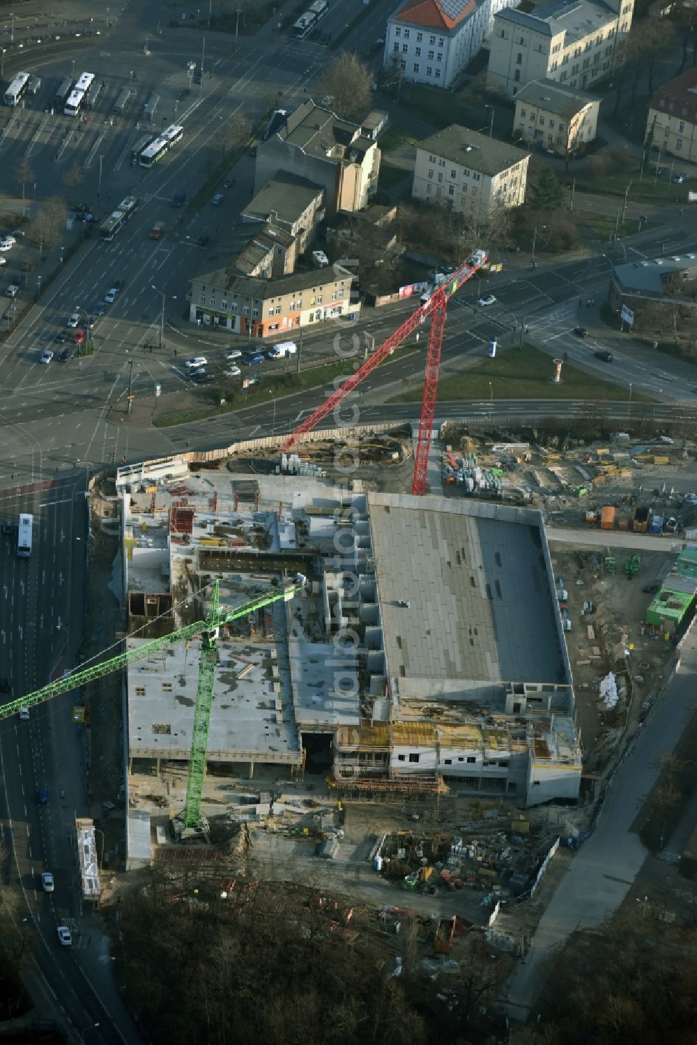 Aerial photograph Potsdam - Construction site to build a new leisure pool with swimming pool in Potsdam in Brandenburg