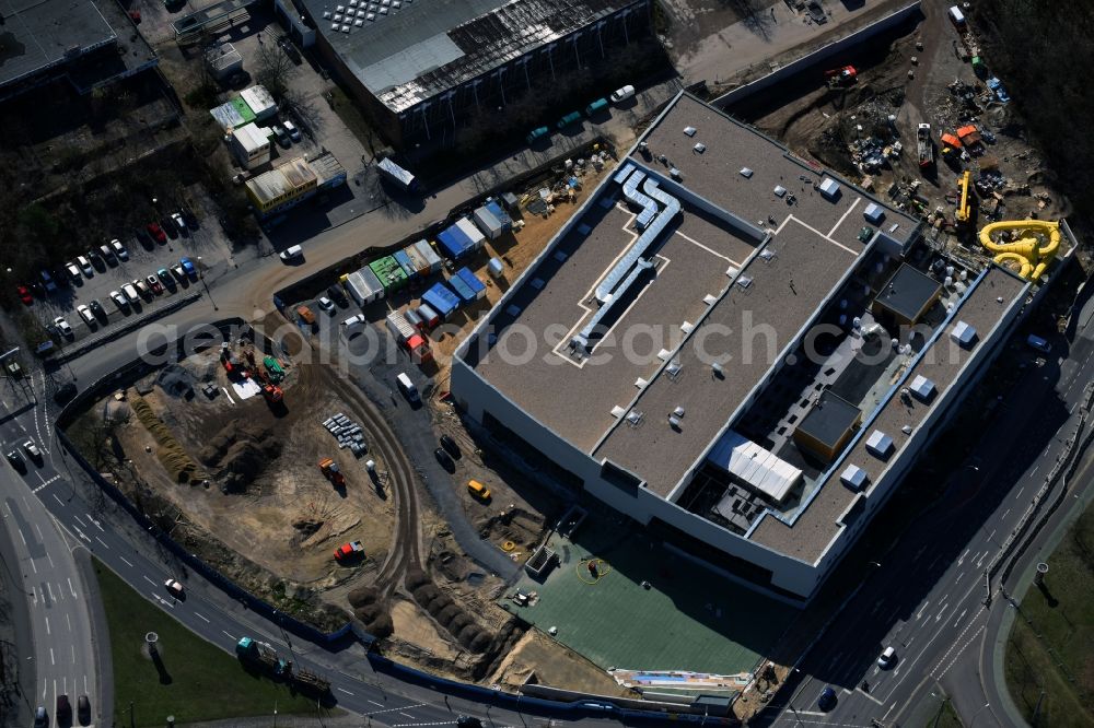 Aerial image Potsdam - Construction site to build a new leisure pool with swimming pool in Potsdam in Brandenburg