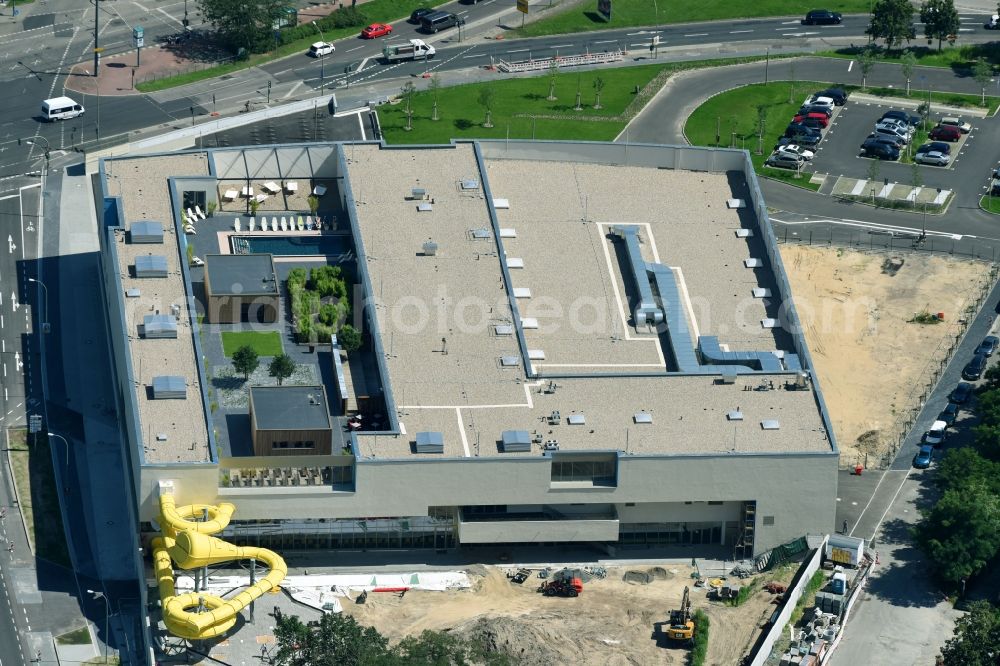 Aerial image Potsdam - Construction site to build a new leisure pool with swimming pool in Potsdam in Brandenburg