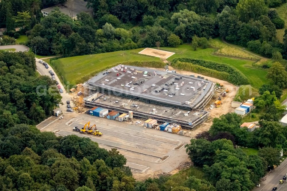 Herne from above - Construction for the new building of the spa of Recreation Erlebnisbad Wanne-Eickel in Herne in the state North Rhine-Westphalia