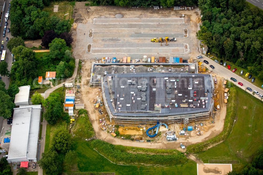 Herne from the bird's eye view: Construction for the new building of the spa of Recreation Erlebnisbad Wanne-Eickel in Herne in the state North Rhine-Westphalia