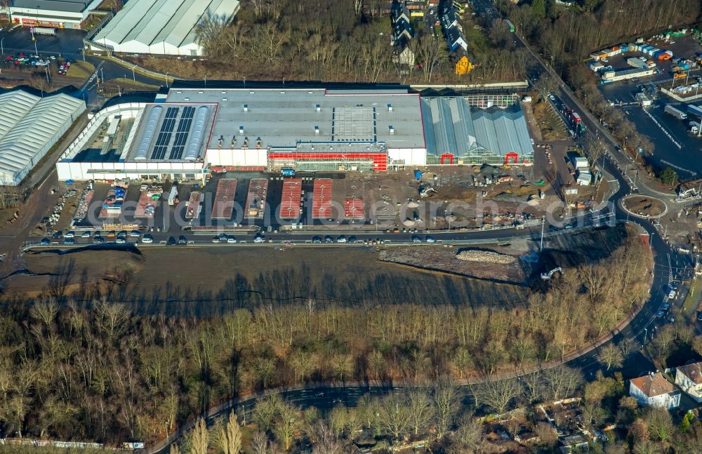 Aerial photograph Bochum - Building site to the new building building of the property market hedge property market Ziesak on the former area of the OPEL work III in the district of Langendreer in Bochum in the federal state North Rhine-Westphalia