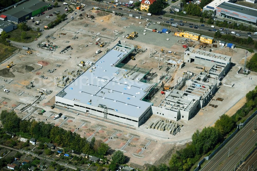 Aerial photograph Halle (Saale) - Construction site for new construction building of the construction market between Dieselstrasse and Zeppelinstrasse in Halle (Saale) in the state Saxony-Anhalt, Germany