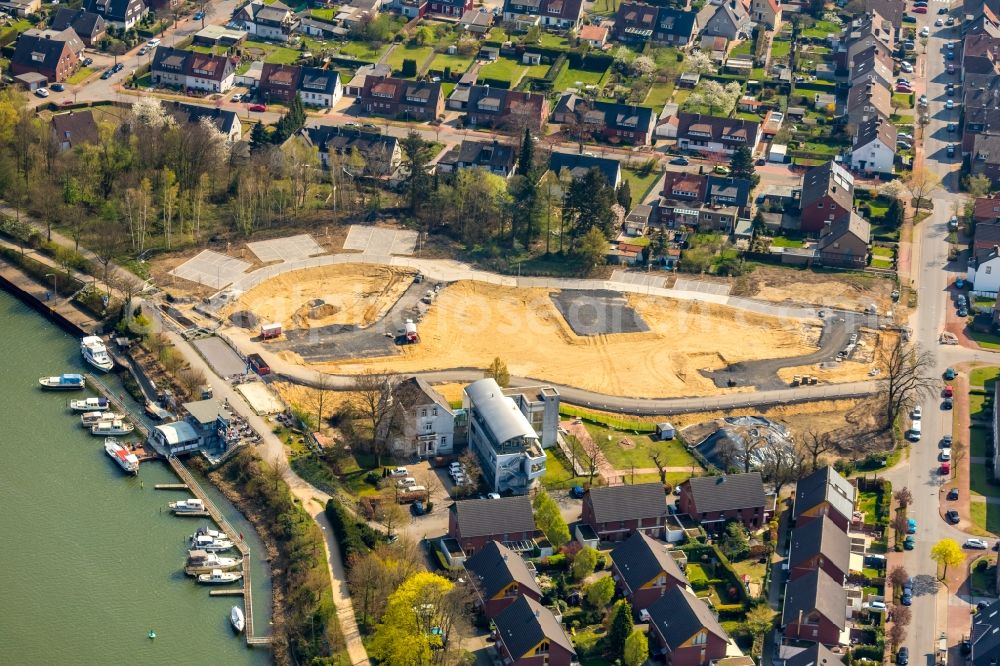 Aerial photograph Dorsten - Construction site for the new construction of a building complex of the Caritas Association for the deanery Dorsten e.V. in Dorsten in the state of North Rhine-Westphalia, Germany