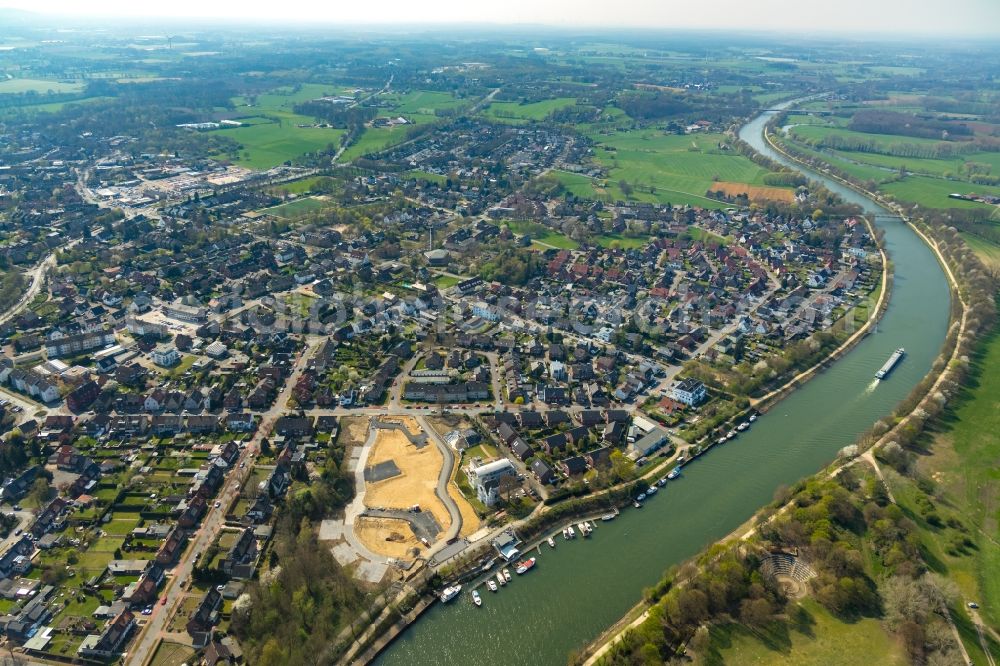 Aerial photograph Dorsten - Construction site for the new construction of a building complex of the Caritas Association for the deanery Dorsten e.V. in Dorsten in the state of North Rhine-Westphalia, Germany