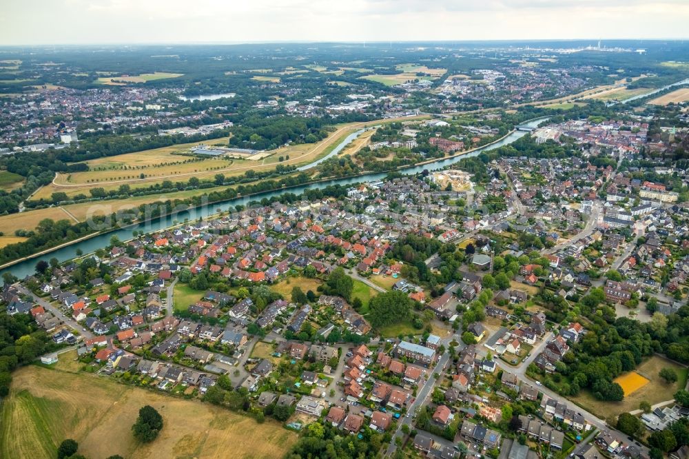 Aerial photograph Dorsten - Construction site for the new construction of a building complex of the Caritas Association for the deanery Dorsten e.V. in Dorsten in the state of North Rhine-Westphalia, Germany