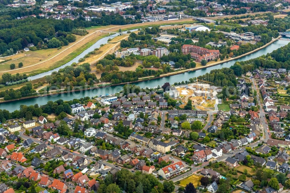 Dorsten from above - Construction site for the new construction of a building complex of the Caritas Association for the deanery Dorsten e.V. in Dorsten in the state of North Rhine-Westphalia, Germany