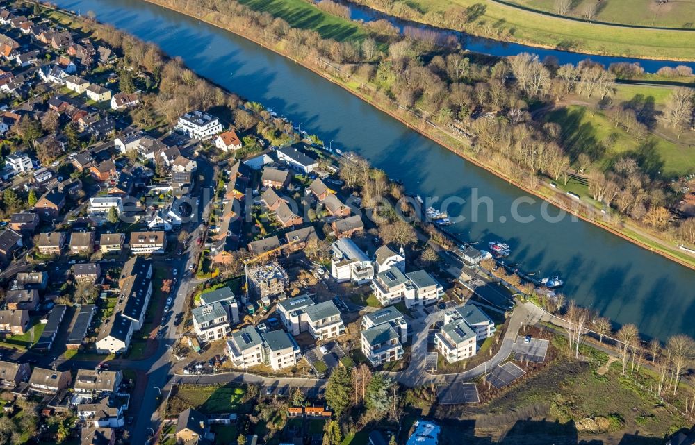 Dorsten from above - Construction site for the new construction of a building complex of the Caritas Association for the deanery Dorsten e.V. in Dorsten in the state of North Rhine-Westphalia, Germany